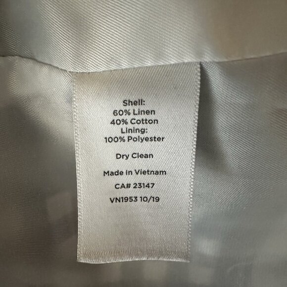 Talbots Blazer Gingham Pattern Sz 12 Black & White Linen Cotton Blend Preppy - Picture 12 of 12